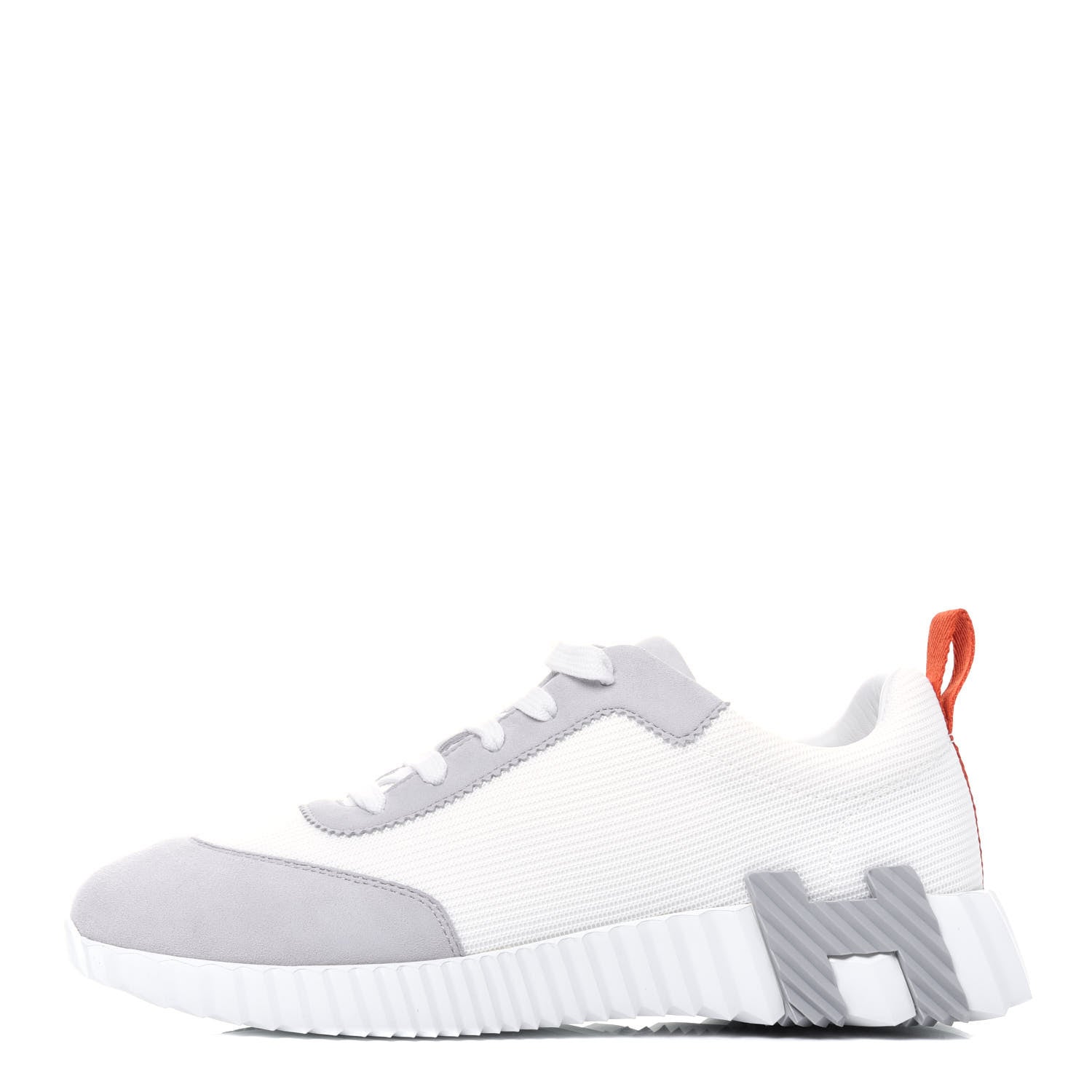 Hermes Technical Canvas Suede Goatskin Bouncing Sneakers 38 White Multicolor 1 of 8