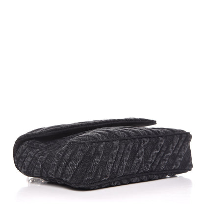 Balenciaga Destroyed Denim Jacquard Logo Matelasse BB Chain Wallet Black 4 of 6