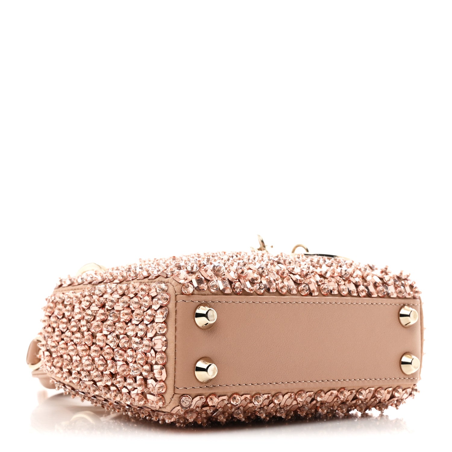 Christian Dior Satin Crystal Beaded Embroidered Micro Lady Dior Pink 4 of 10