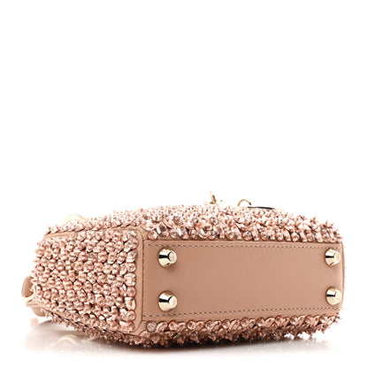 Christian Dior Satin Crystal Beaded Embroidered Micro Lady Dior Pink 4 of 10