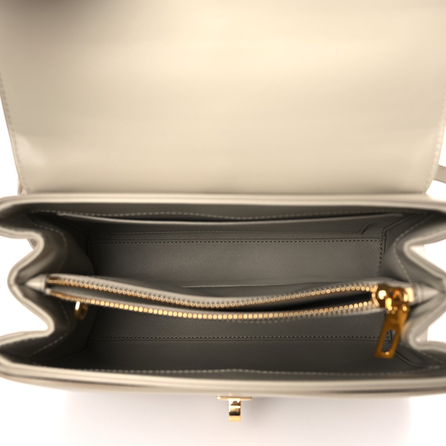 Satinated Calfskin Small 16 Top Handle Bag Beige