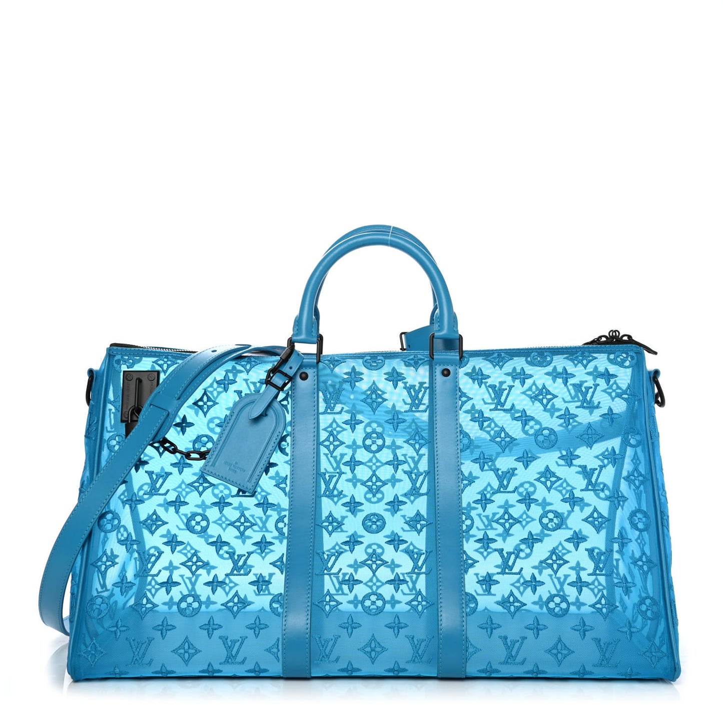 Monogram See Through Keepall Triangle Bandouliere 50 Turquoise