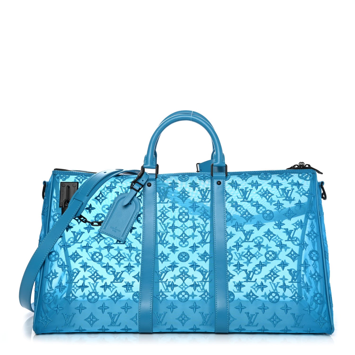 Louis Vuitton Monogram See Through Keepall Triangle Bandouliere 50 Turquoise 1 of 4