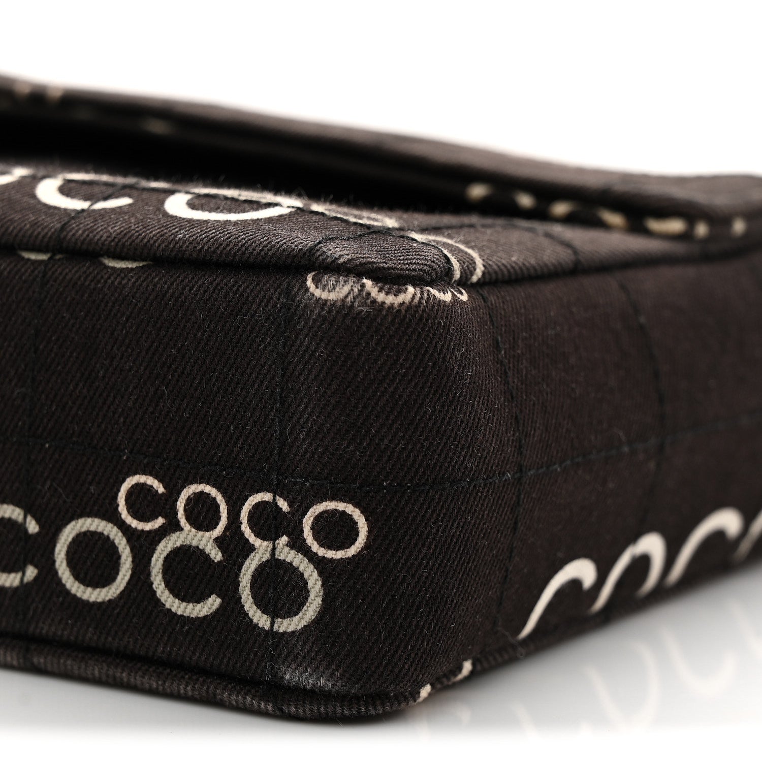 Chanel Canvas Chocolate Bar Quilted Coco East West Flap Brown 10 of 13