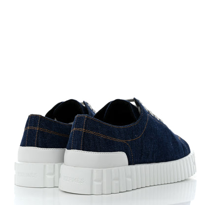 Hermes Denim Womens Cross Sneakers 37 Bleu 4 of 8