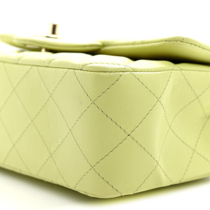 Chanel Lambskin Quilted Mini Rectangular Flap Light Green 10 of 12
