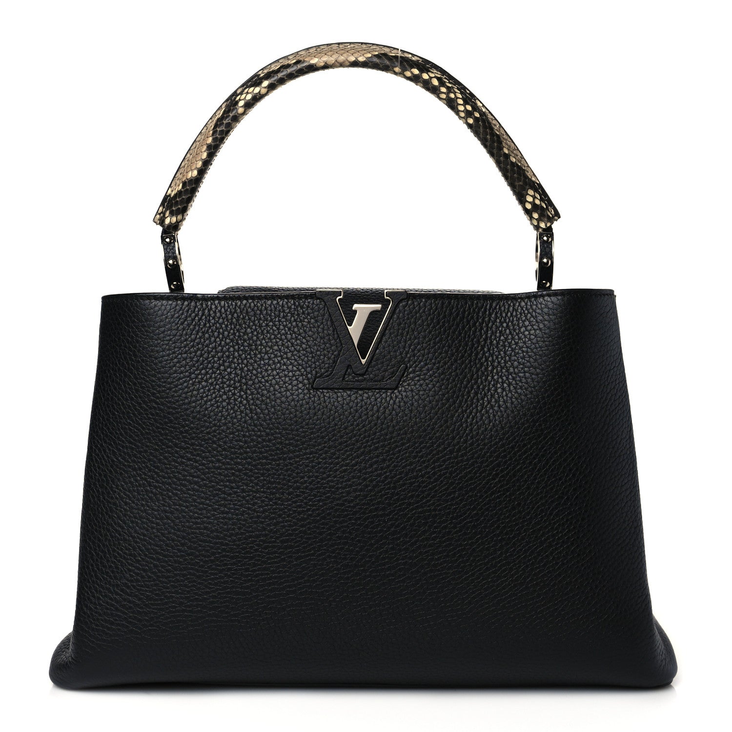 Louis Vuitton Taurillon Python Capucines MM Black 1 of 8