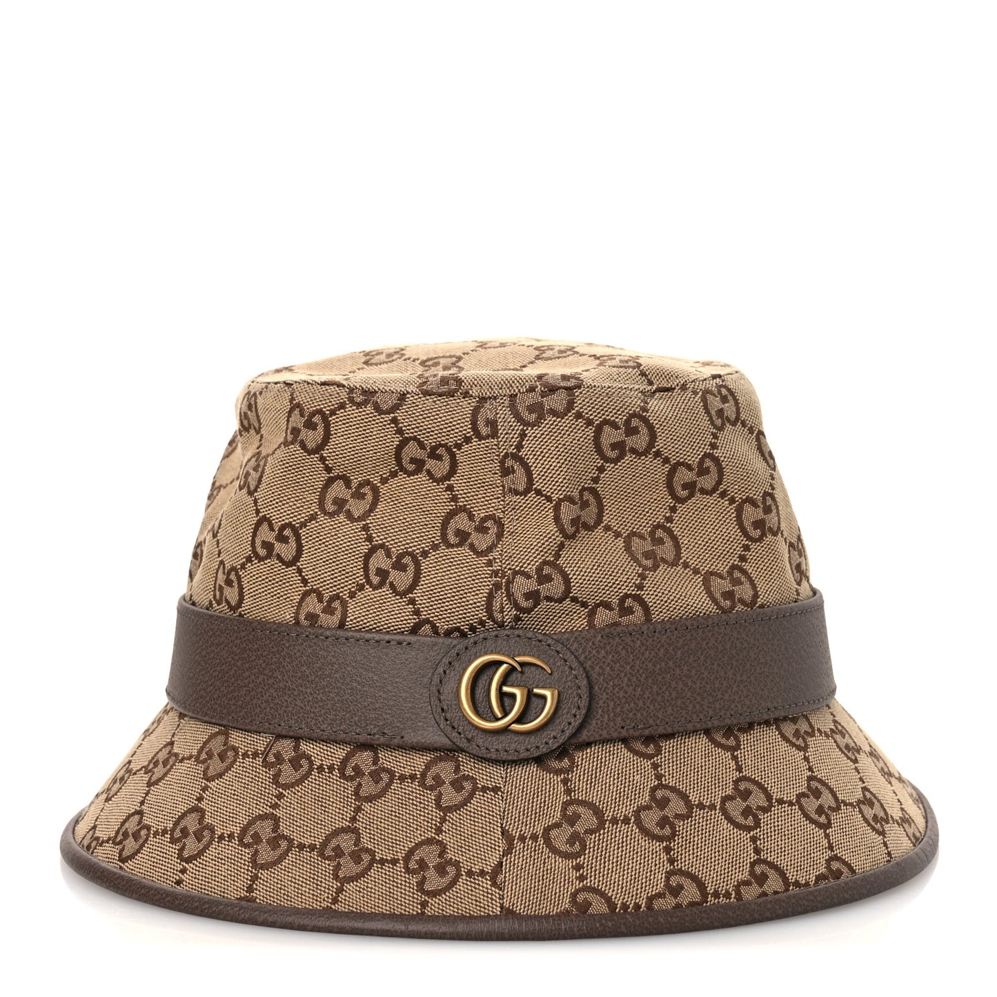 Monogram Textured Dollar Calfskin GG Jago Bucket Hat S Cacao Beige
