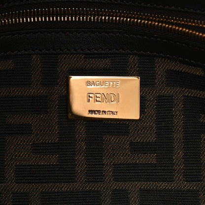 Fendi Fabric Jacquard FF 1974 Medium Baguette Tobacco Moro Black 6 of 8