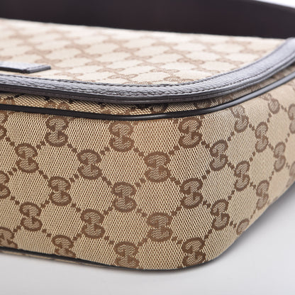 Gucci Monogram Flap Messenger Bag Beige Dark Brown 10 of 10