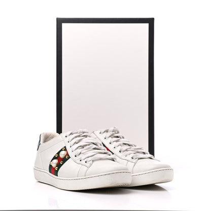 Gucci Calfskin Web Pearl Studded Womens Ace Sneakers 36.5 White 24 of 24