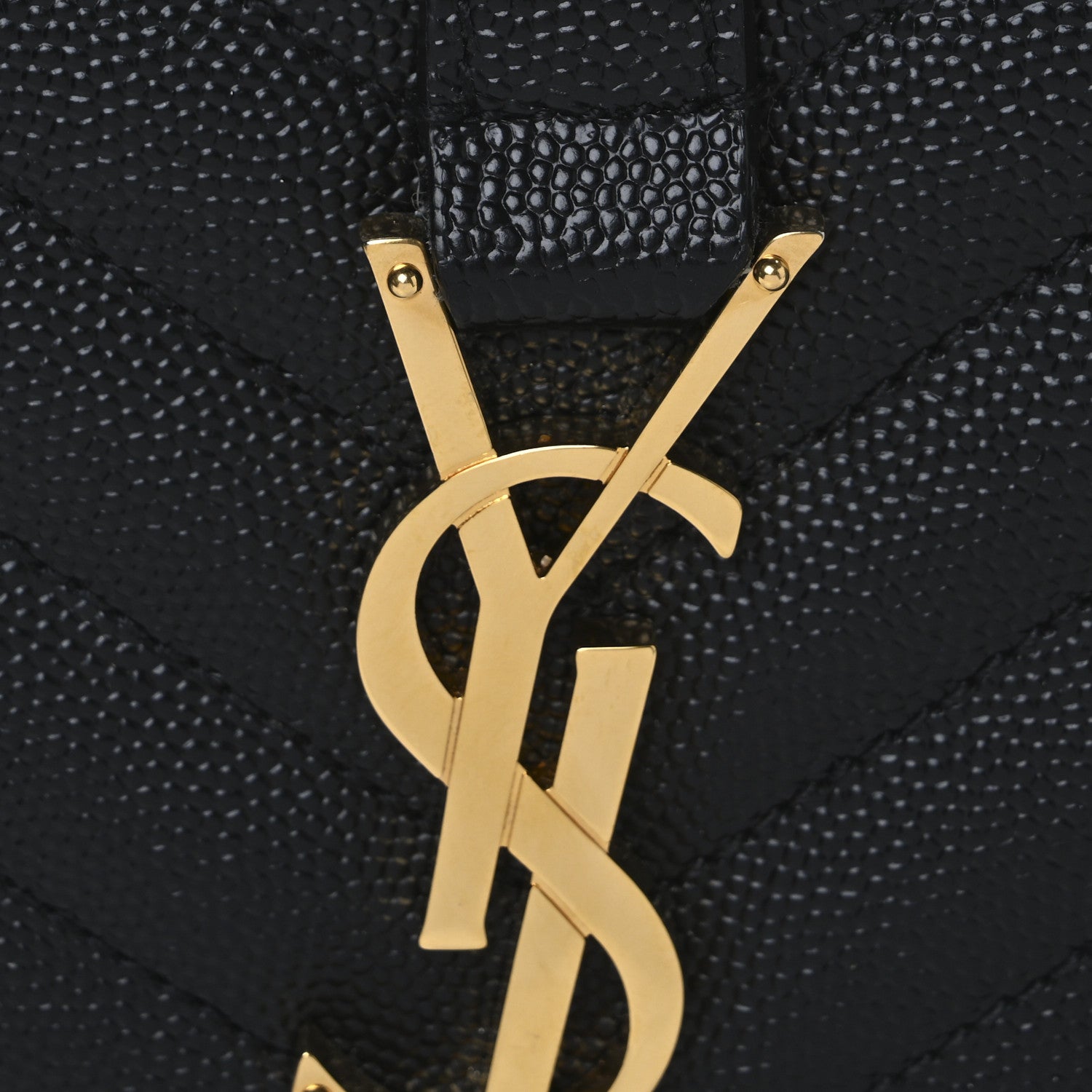 Saint Laurent Grain De Poudre Textured Mixed Matelasse Triquilt Small Monogram Satchel Black 7 of 9