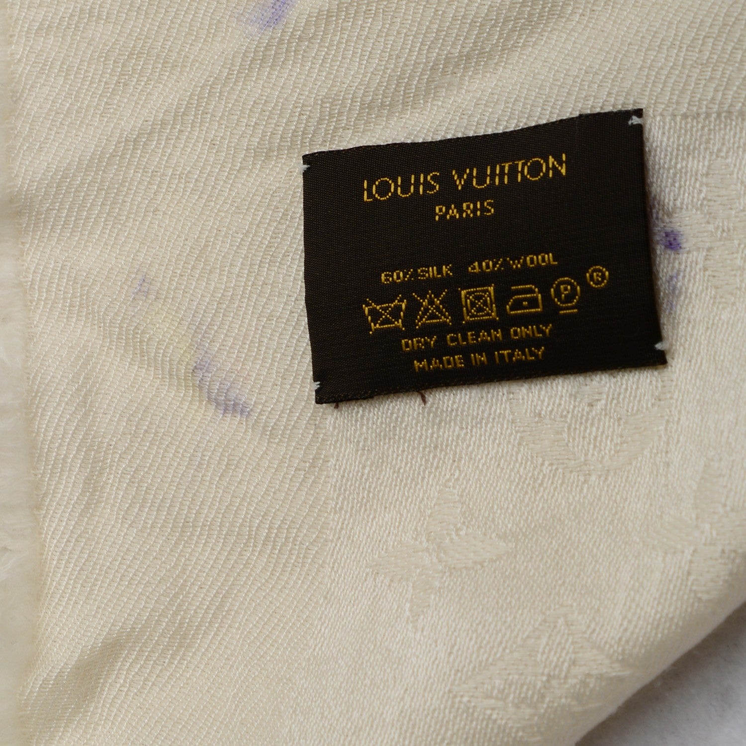 Louis Vuitton Wool Silk Monogram Shawl White 4 of 5