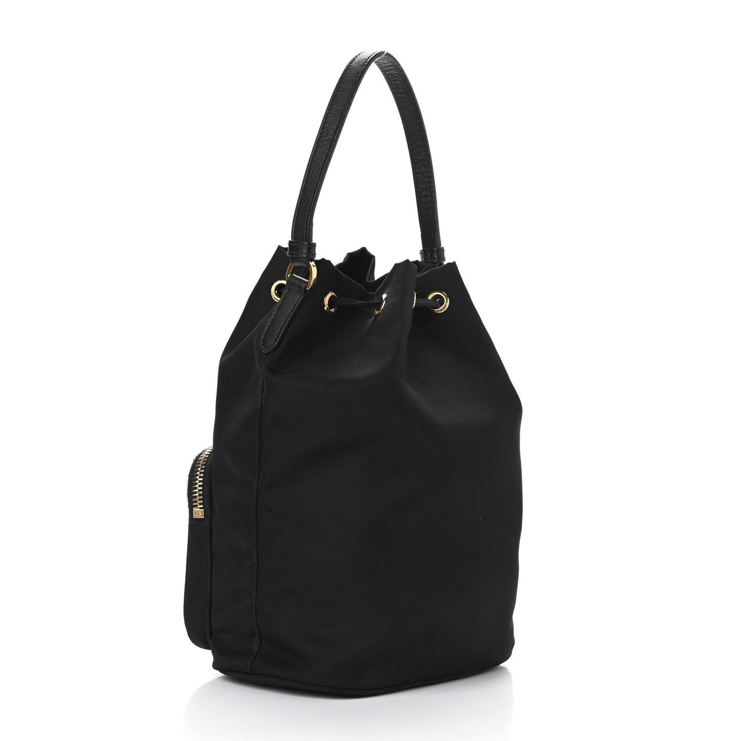 Re-Nylon Duet Drawstring Shoulder Bag Black