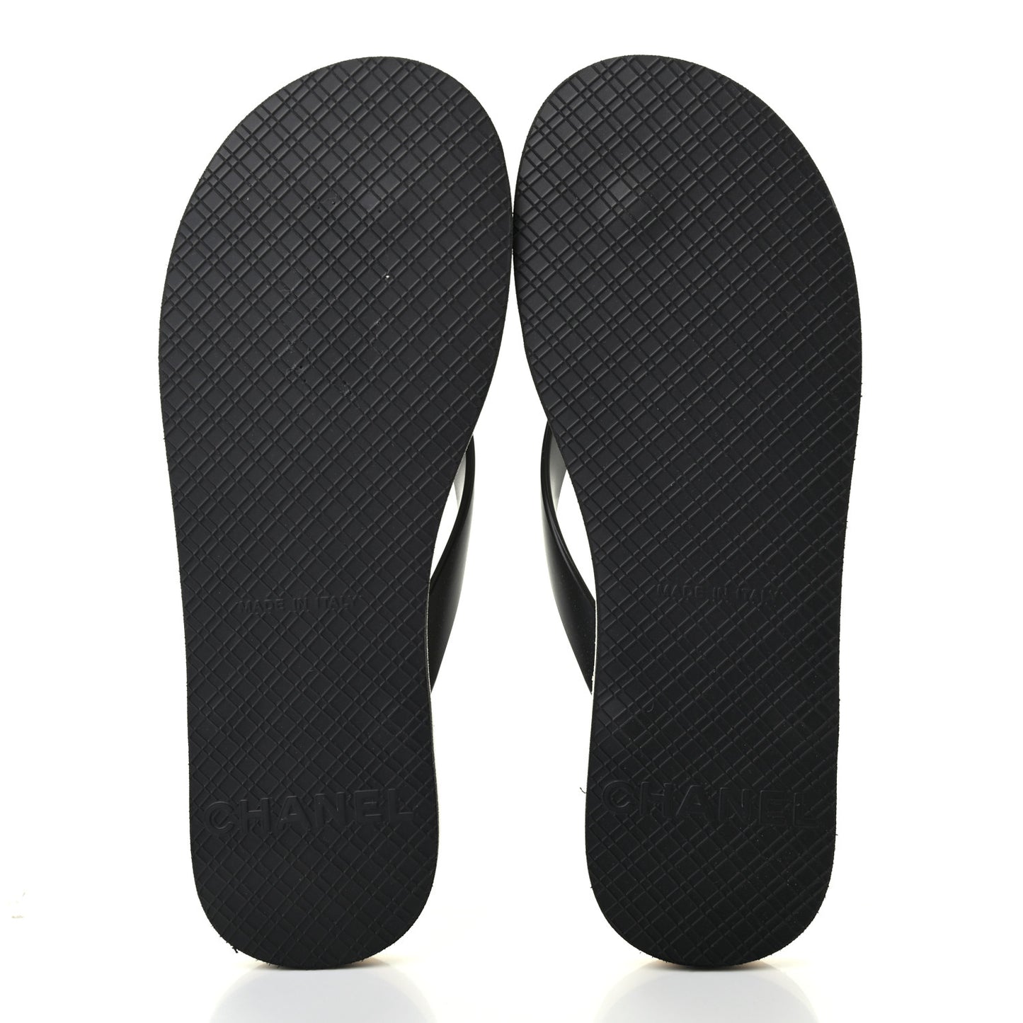 PVC Camellia Thong Sandals 37 Black
