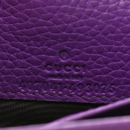 Gucci Pebbled Calfskin Soho Wallet on Chain Shine Purple 6 of 10