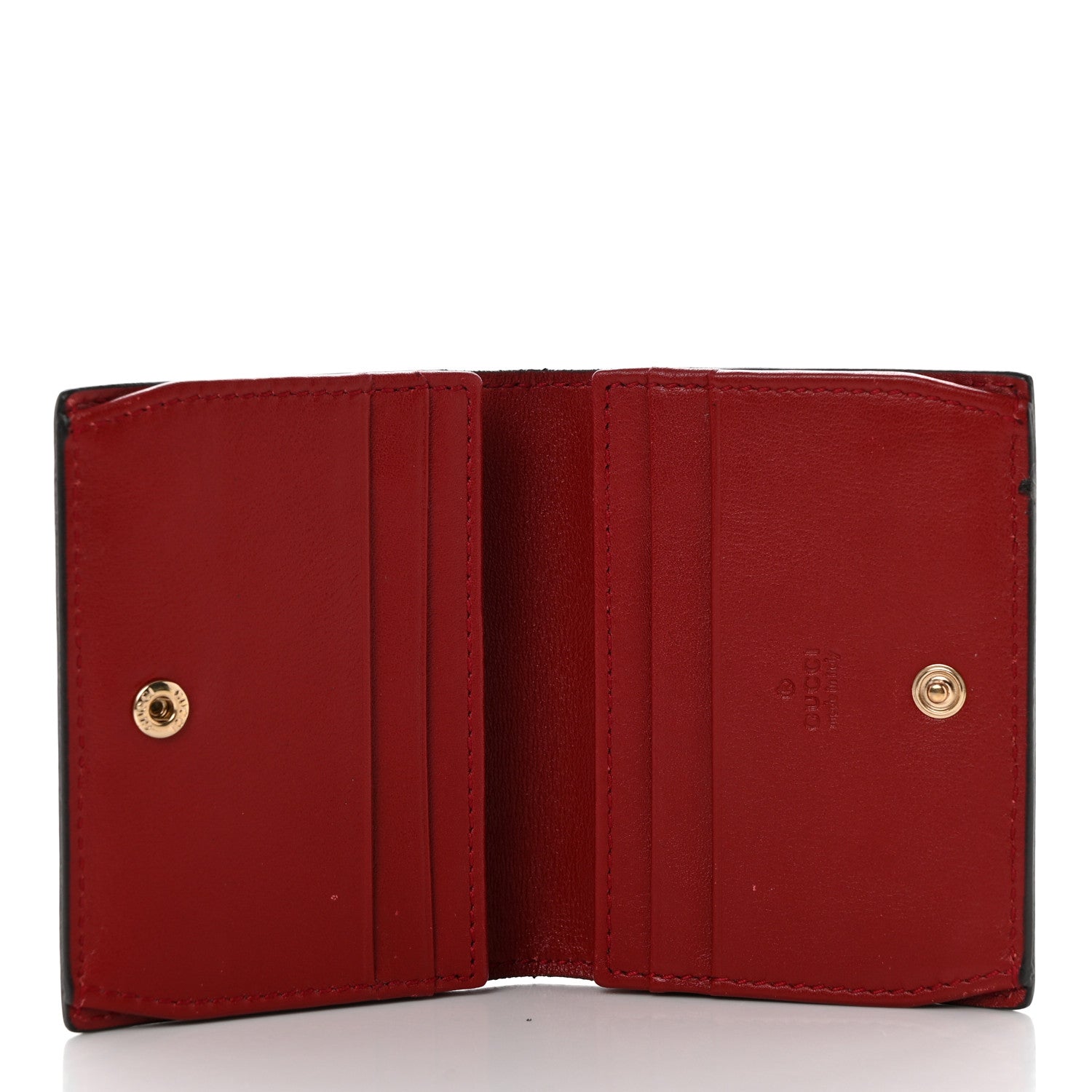 Gucci Guccissima Card Case Wallet Red 5 of 8