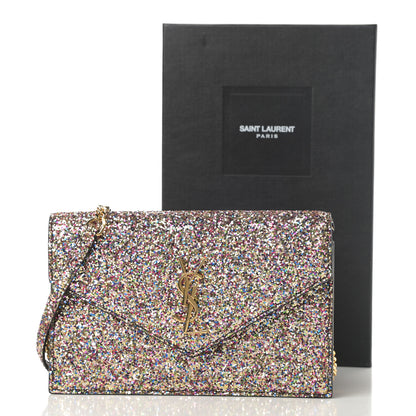 Saint Laurent Glitter Monogram Envelope Chain Wallet Multicolor 11 of 11