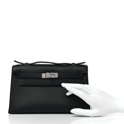 Hermes Swift Kelly Pochette Clutch Black 2 of 11