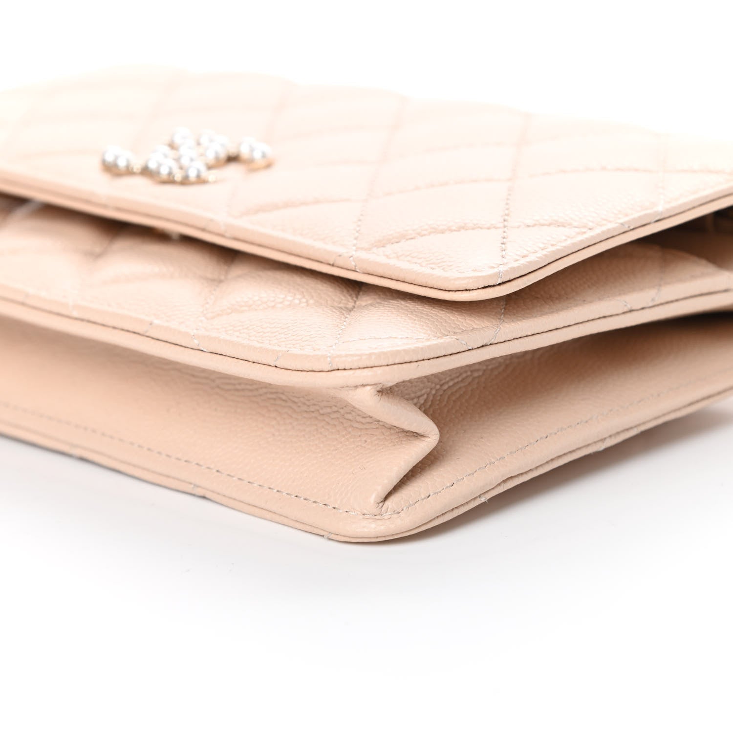 Chanel Caviar Quilted Coco Candy Wallet On Chain WOC Beige 11 of 13