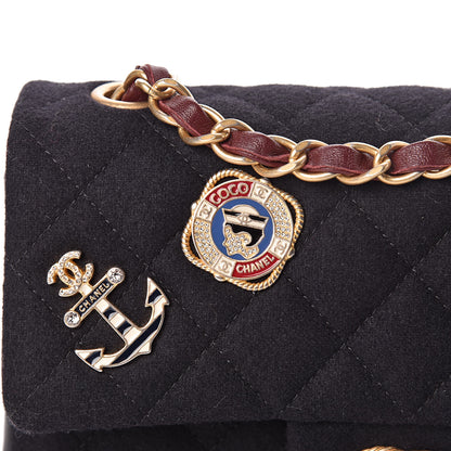 Chanel Felt Quilted Paris-Hamburg Charms Mini Rectangular Flap Black 9 of 12