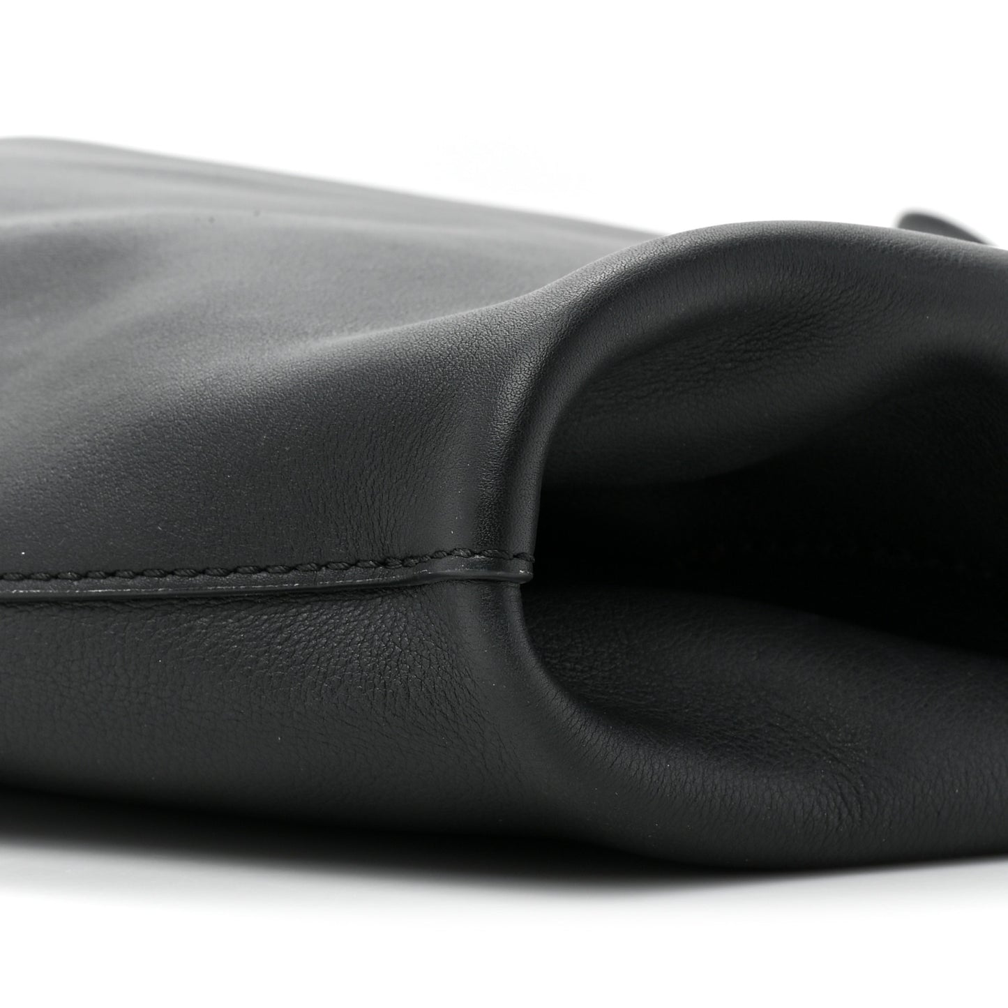 Calfskin Grommet Hobo Black