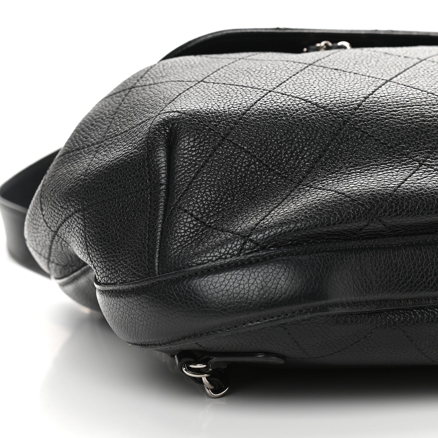 Chanel Grained Calfskin Stitched Flap Drawstring Backpack Black 7 of 10