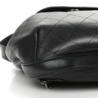 Chanel Grained Calfskin Stitched Flap Drawstring Backpack Black 7 of 10