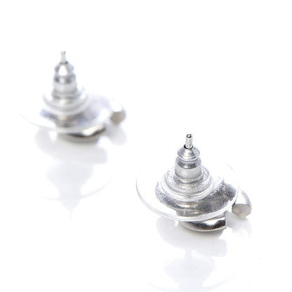 Chanel Enamel Crystal CC Earrings Silver 3 of 4