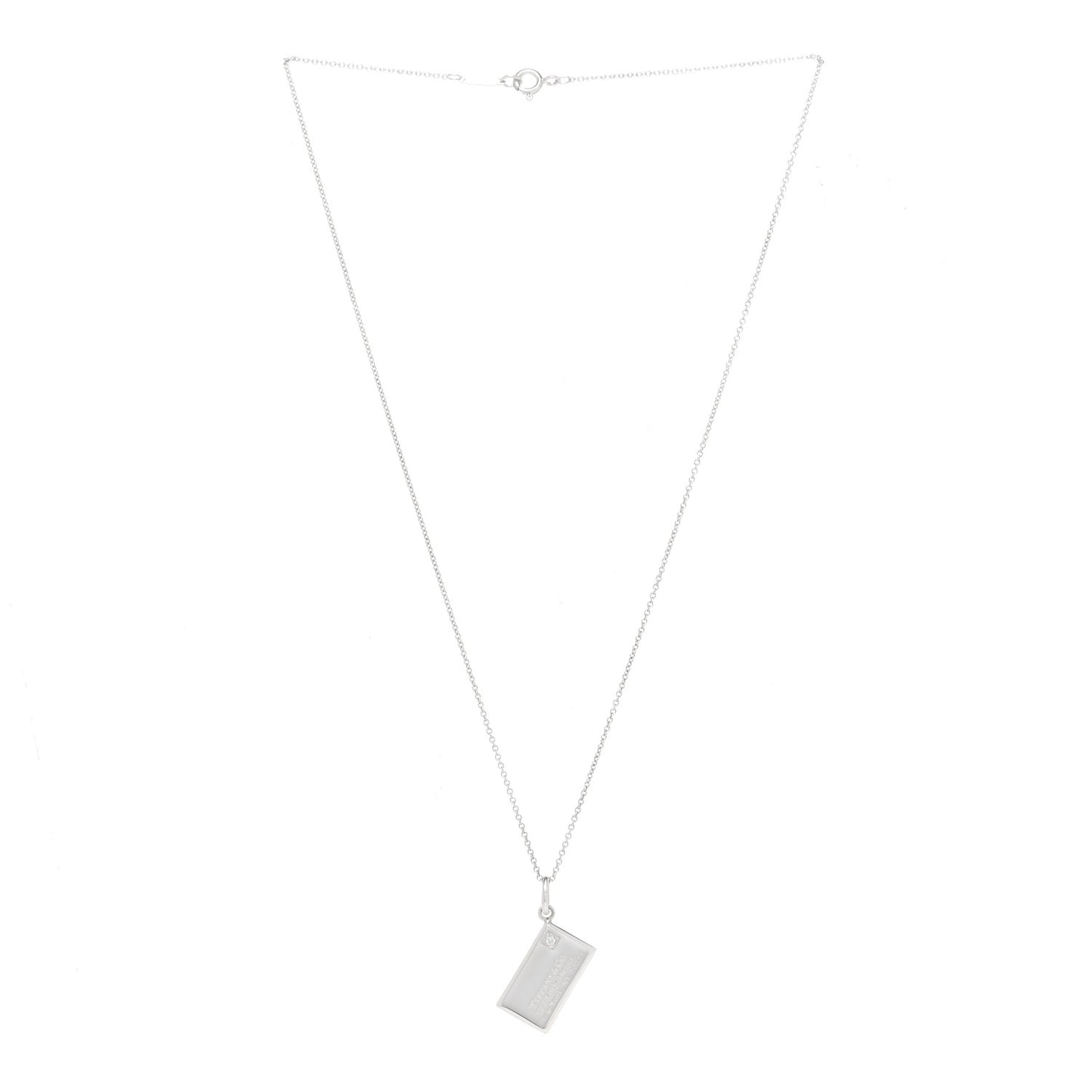 Sterling Silver Diamond Envelope Pendant Necklace