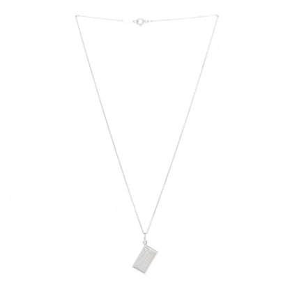 Tiffany Sterling Silver Diamond Envelope Pendant Necklace 3 of 6