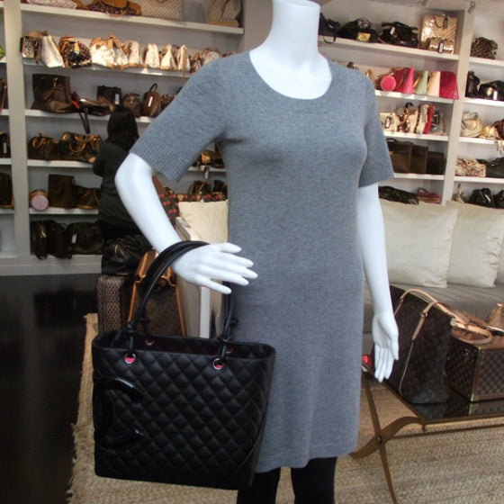 Chanel Calfskin Quilted Large Cambon Tote Black 2 of 11