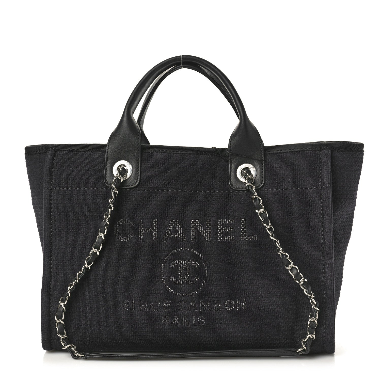 Chanel Mixed Fibers Small Deauville Tote Black 1 of 10