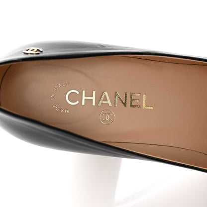 Chanel Calfskin Cap Toe CC Pumps 39 Black 8 of 13