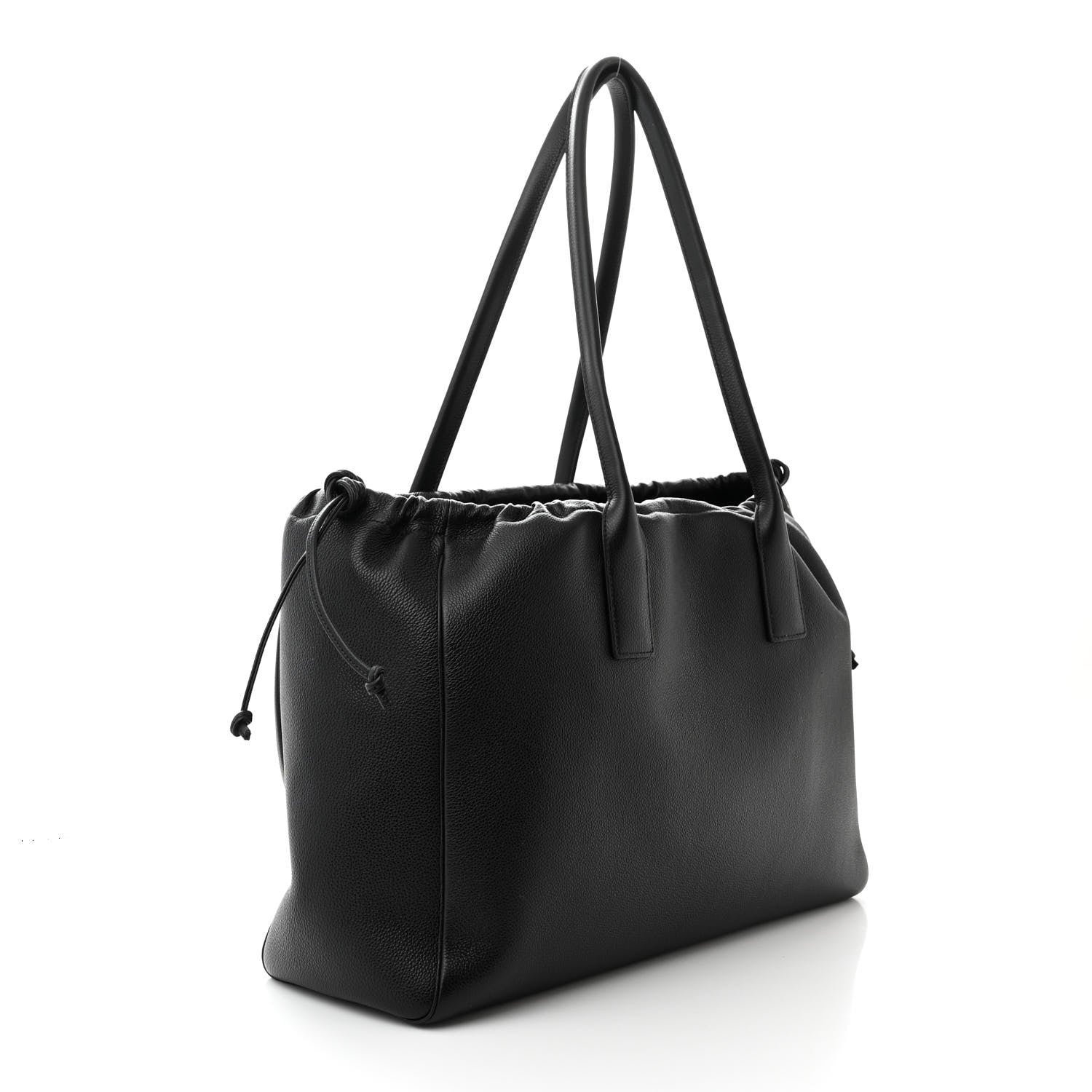 Celine Smooth Calfskin Cuir Triomphe Cabas Drawstring Black 3 of 10