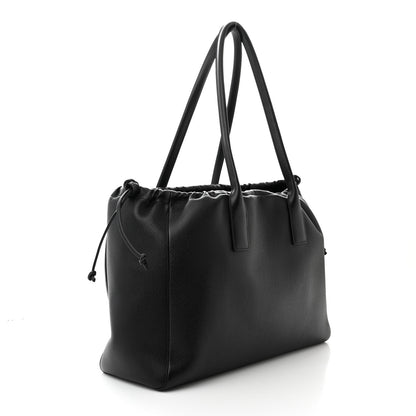Celine Smooth Calfskin Cuir Triomphe Cabas Drawstring Black 3 of 10
