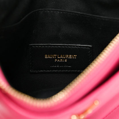 Saint Laurent Grain De Poudre Chevron Monogram Bill Pouch Fresh Fuxia 6 of 8