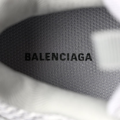 Balenciaga Metallic Calfskin Mesh Nylon Womens Track Sneakers 38 Silver 6 of 9