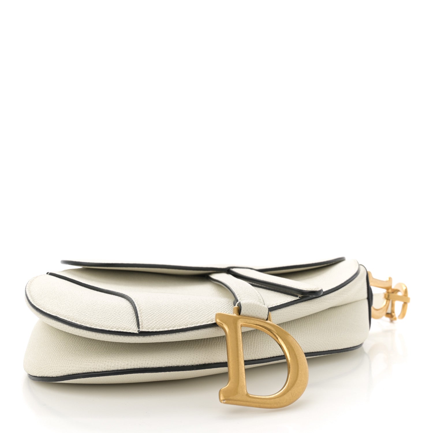 Christian Dior Grained Calfskin Saddle Bag White 4 of 13