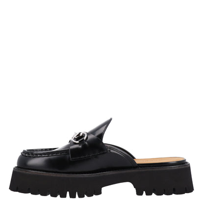 Gucci Magnum Calfskin Womens Horsebit Platform Mules 39.5 Black 1 of 8