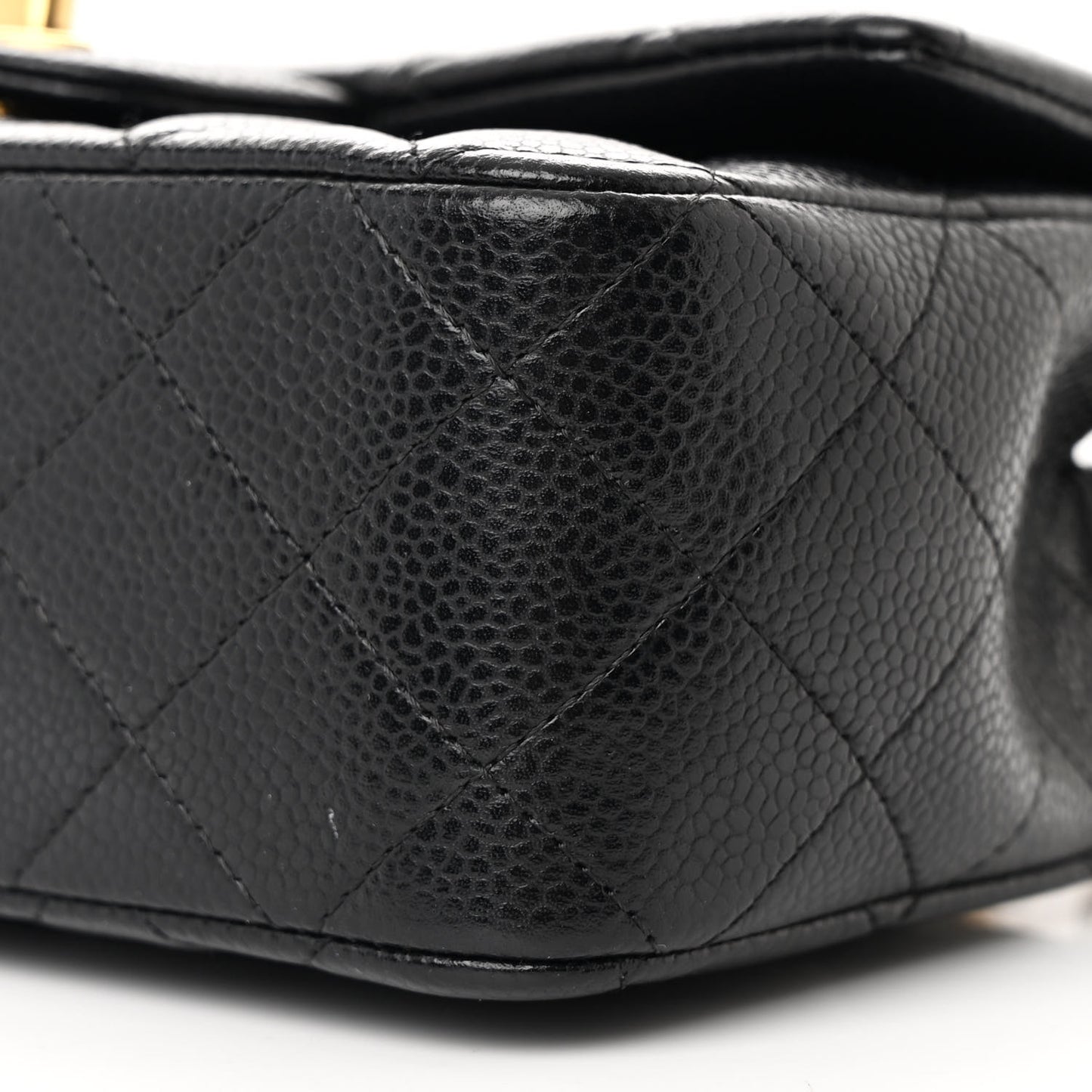 Caviar Quilted Mini Rectangular Flap Black