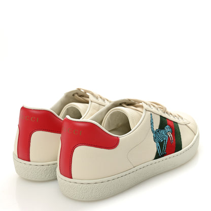 Gucci X FREYA HARTAS Calfskin Miro Soft Web Mythical Creature Embroidered Mens Ace Sneakers 8 New Mystic White 4 of 10