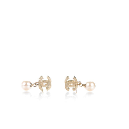 Chanel Pearl CC Drop Earrings Gold 3 of 5