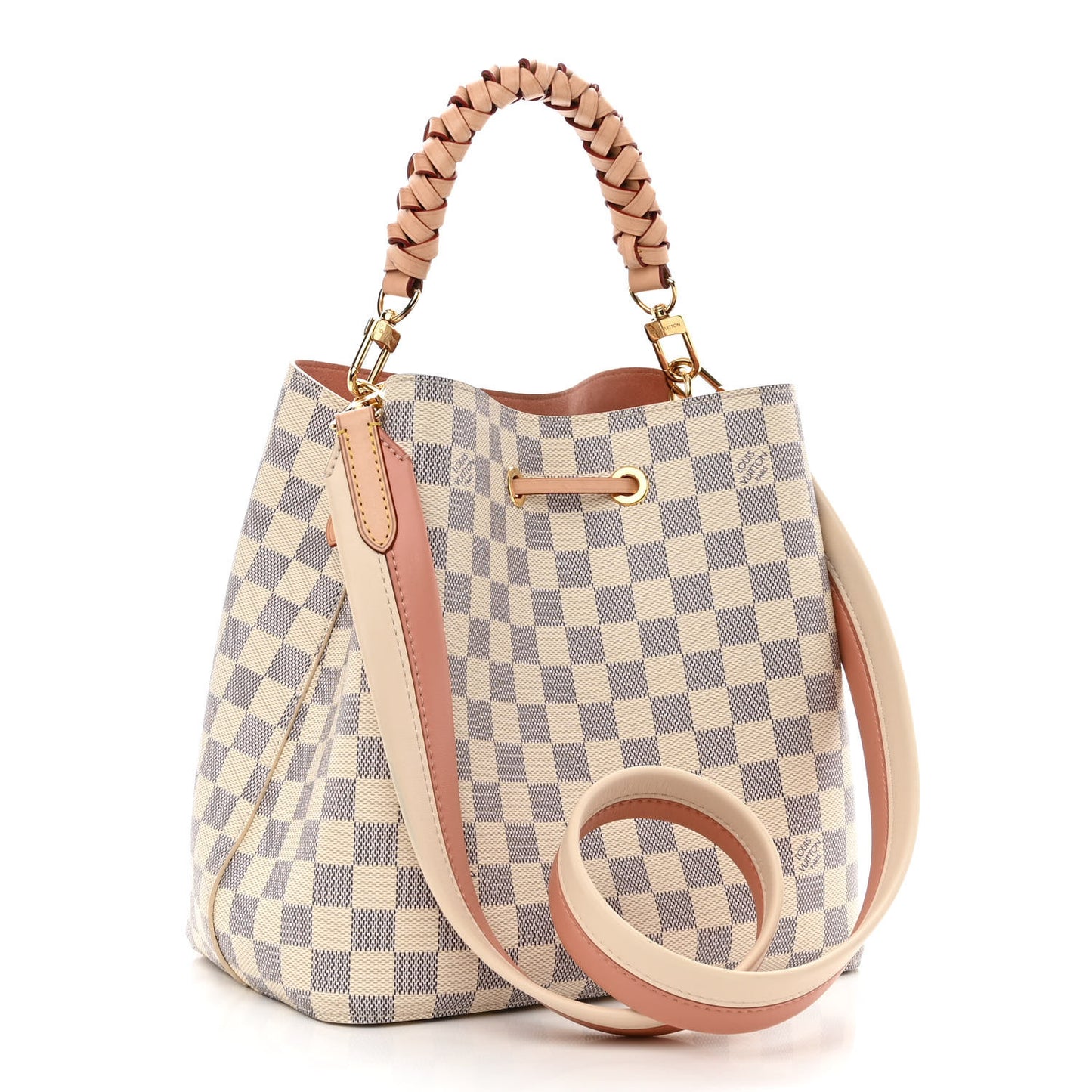 Damier Azur Braided Neonoe MM Peach Cream
