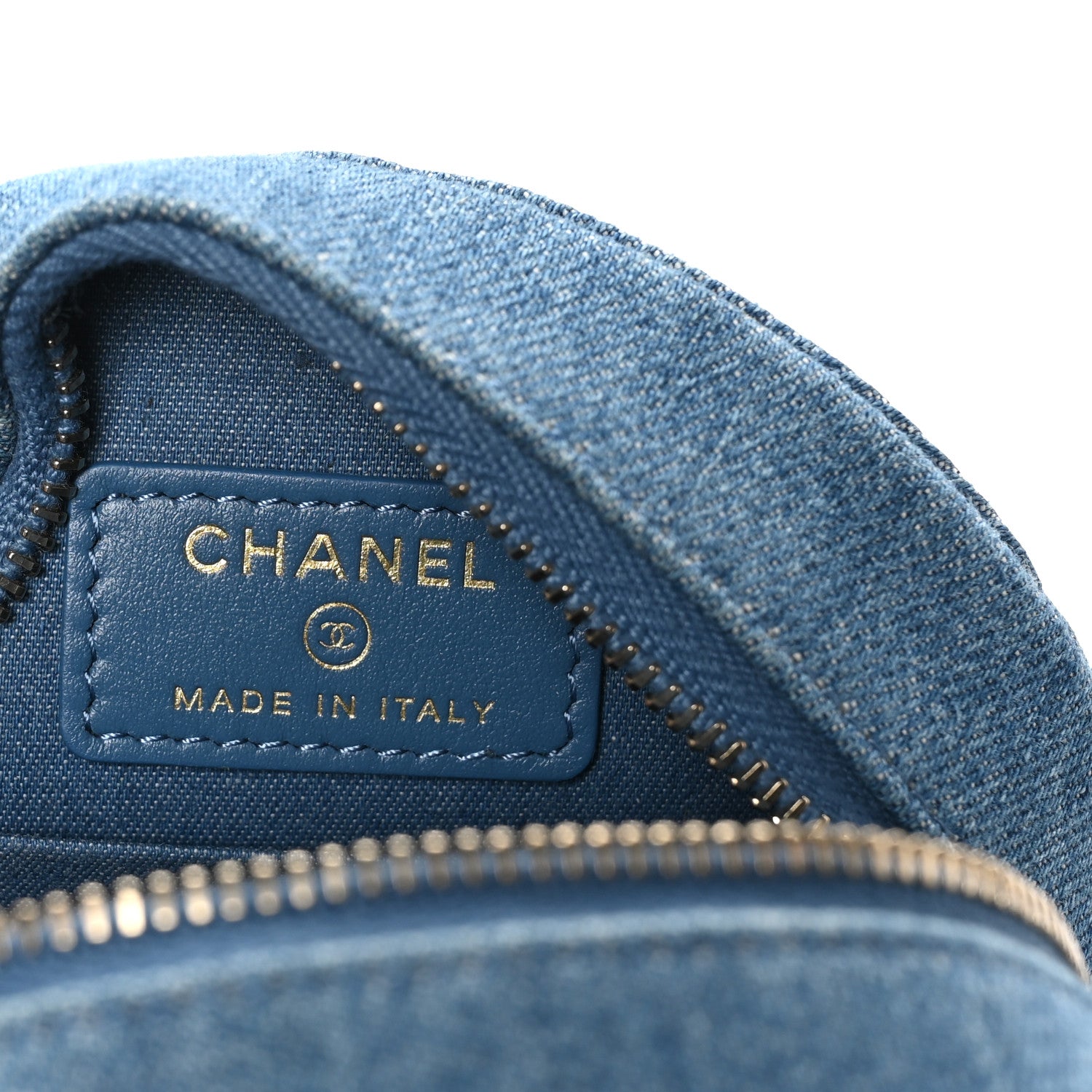 Chanel Denim Quilted Round Pearl Crush Clutch With Chain Blue 7 of 10