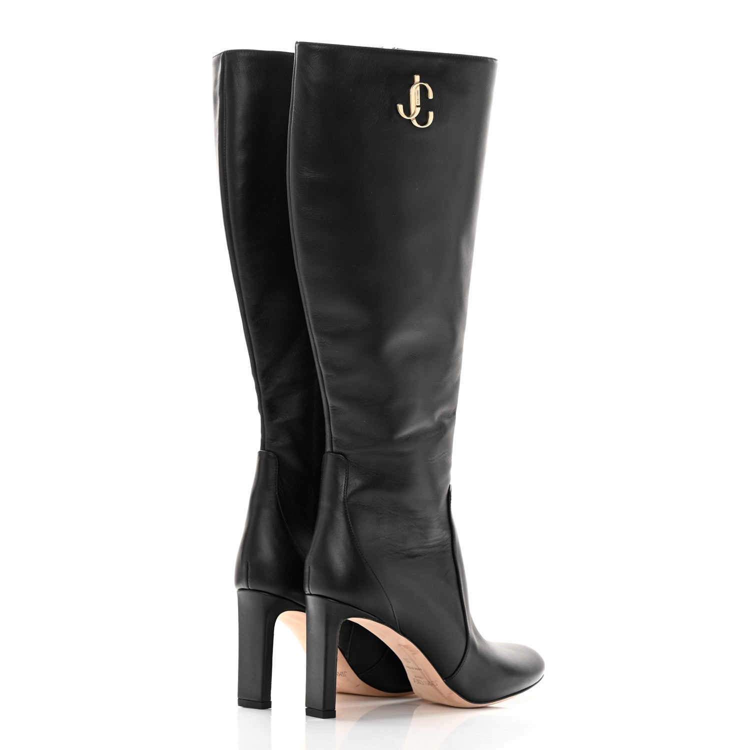 Jimmy Choo Shiny Calfskin Mahesa 85 Knee High Boots 36 Black 4 of 18