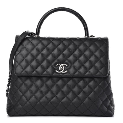 Chanel Caviar Lizard Quilted Large Coco Handle Flap Black 1 of 11