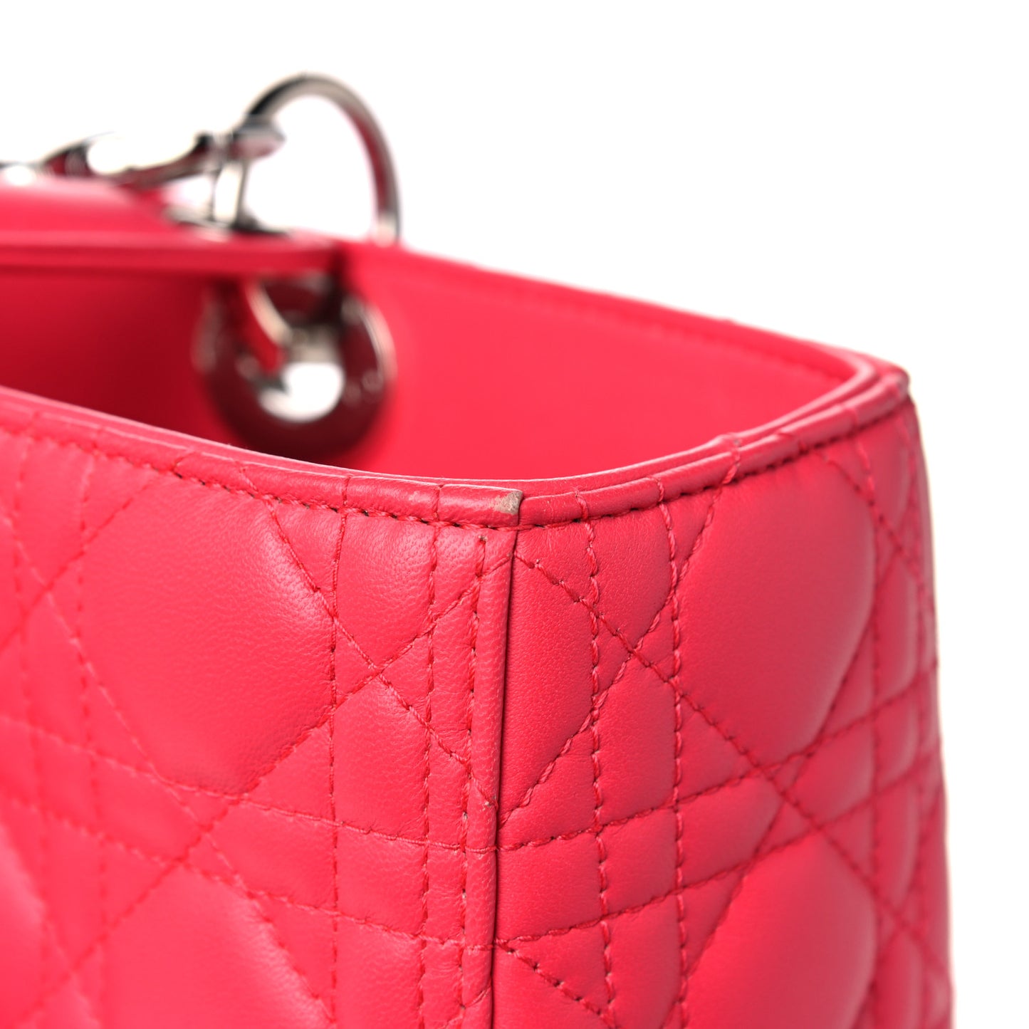 Lambskin Cannage Large Lady Dior Pink