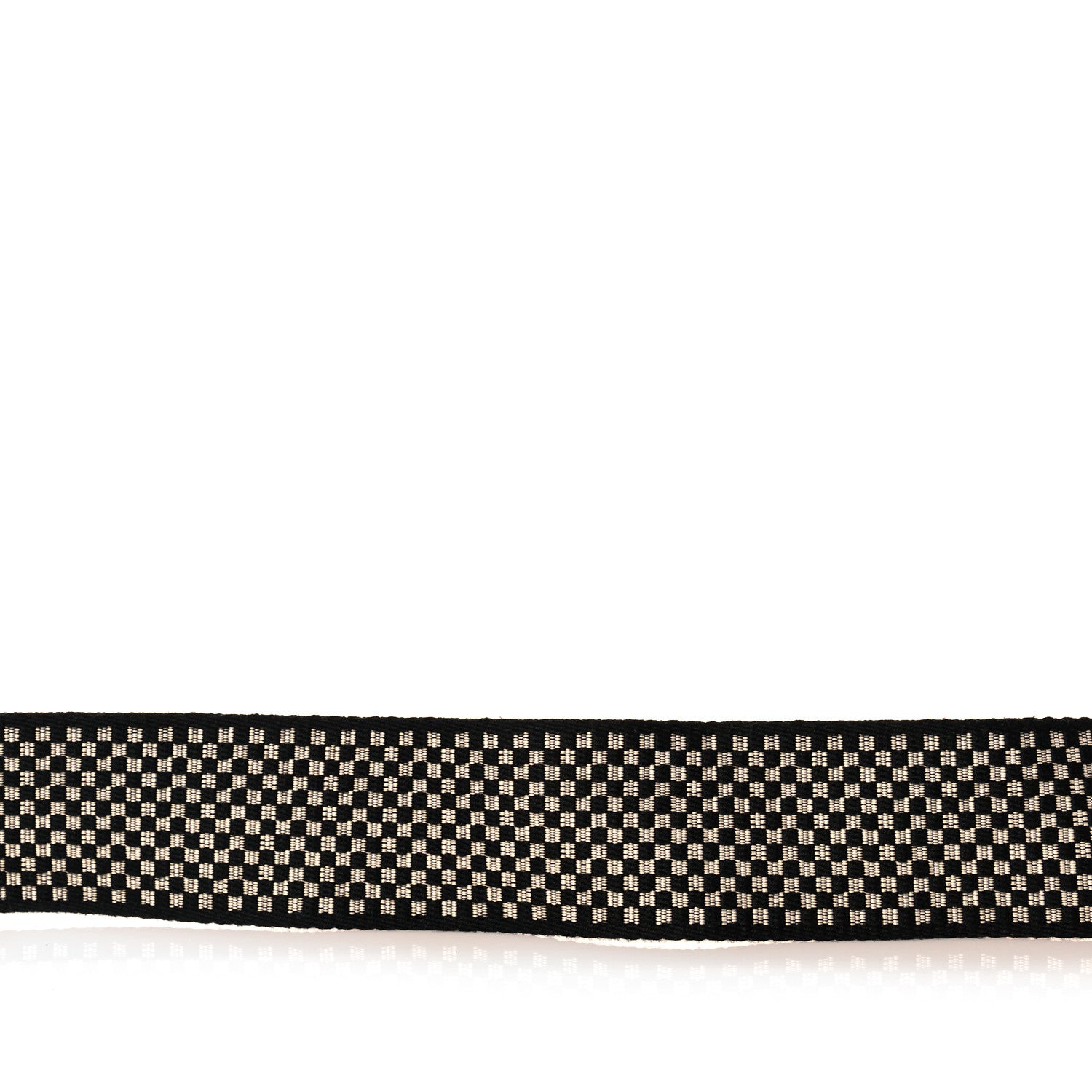 Fendi Ribbon Vitello King Logo Embossed Gingham Woven Adjustable Strap You Panna Black Cuoio 6 of 7
