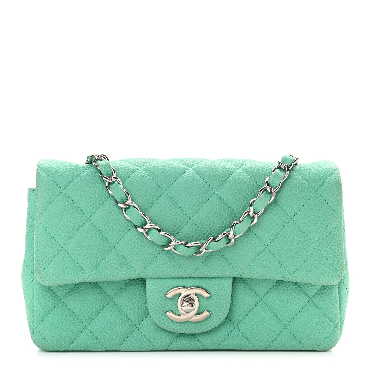 Chanel Iridescent Caviar Quilted Mini Rectangular Flap Green 1 of 10